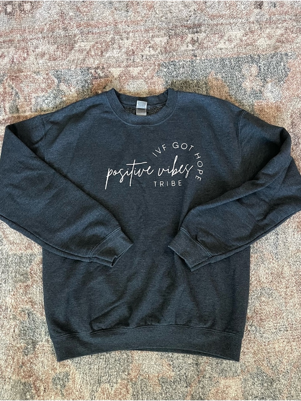 IVF Positive Vibes Tribe Dark Charcoal Crewneck Sweatshirt